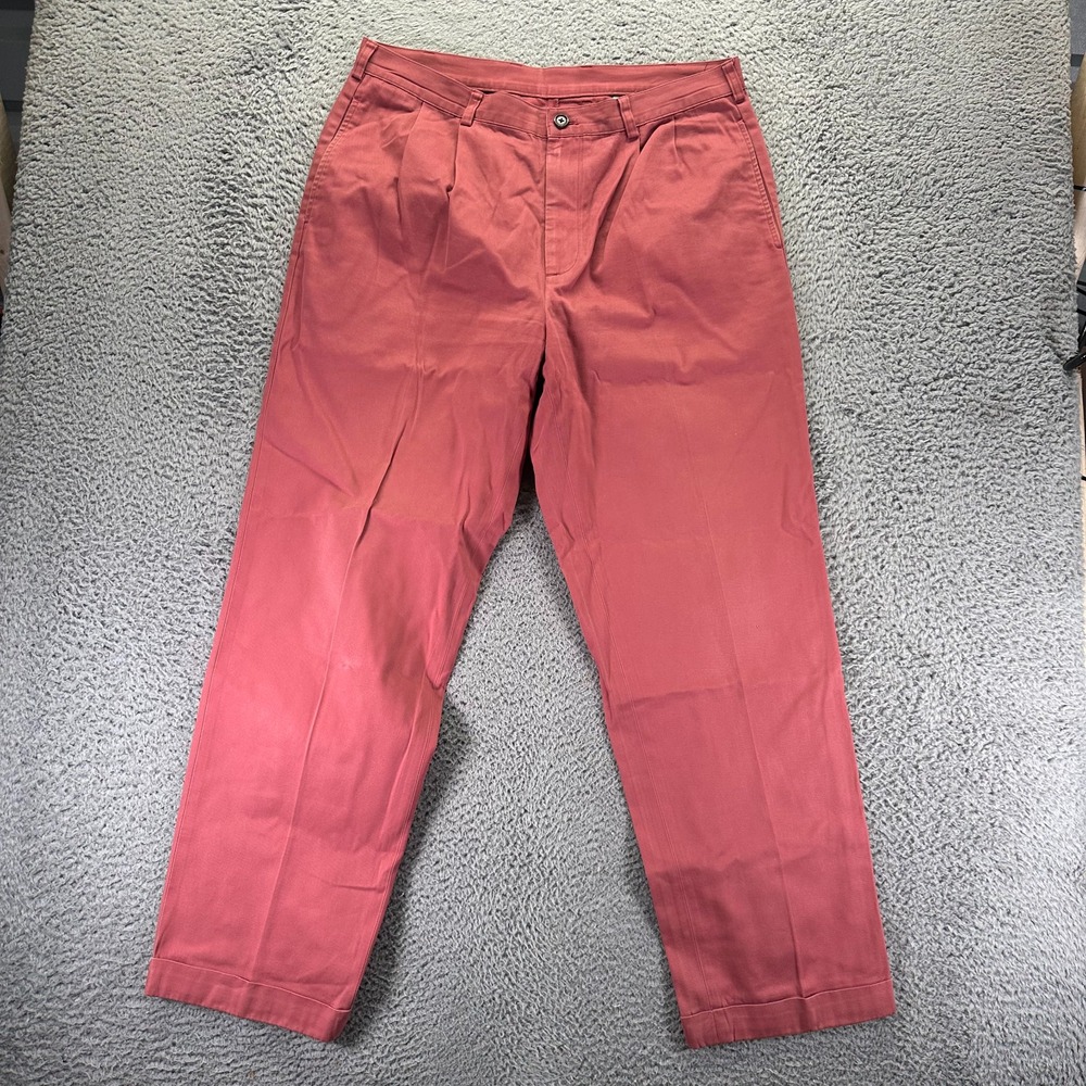 Brooks Brothers 346 Pant Mens 36x32 Pink Cotton Chino Straight Leg Preppy Career